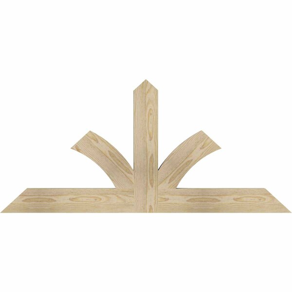 Ekena Millwork Richland Rough Sawn Timber Gable Bracket, Douglas Fir, 48"W x 22"H x 2"D x 4"F, 11/12 Pitch GBW048X22X0204RIC00RDF - main